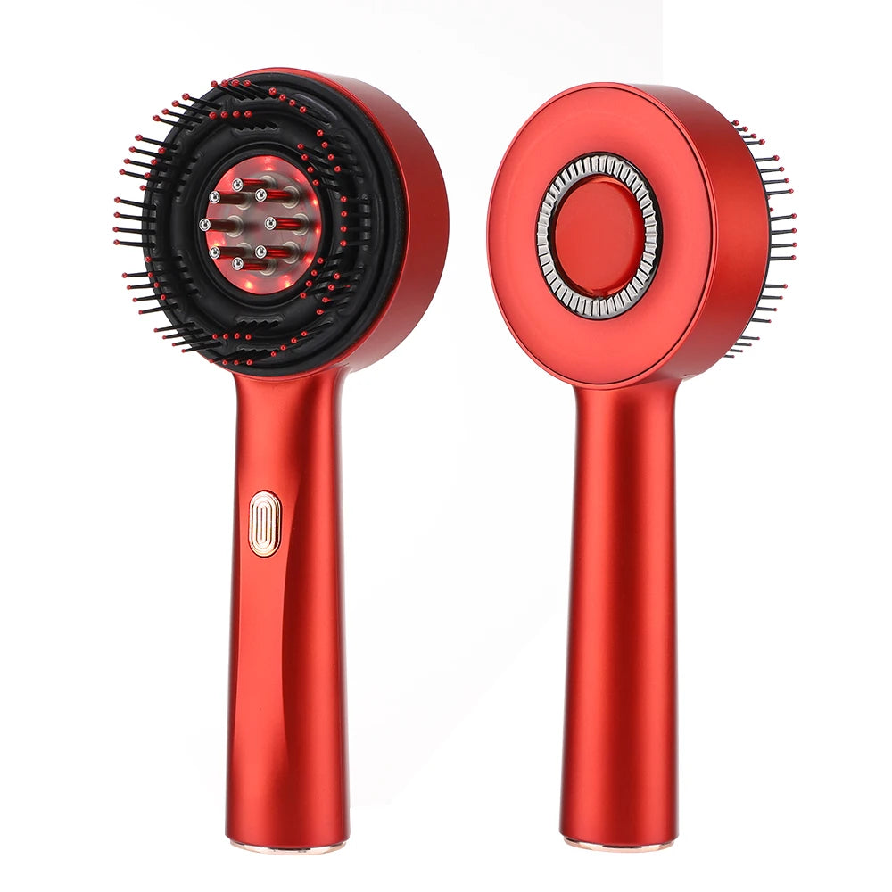 Electric Scalp Vibration Massage Comb with Red Light and Liquid Applicator