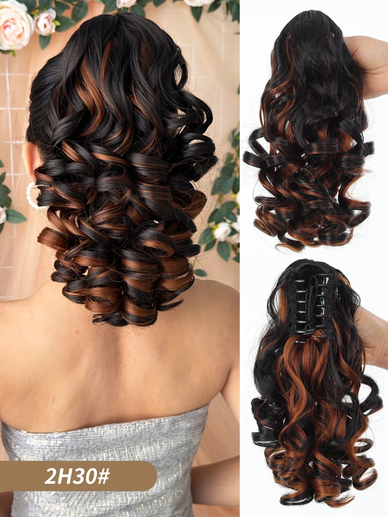 12-Inch Curly Claw Clip Ponytail Extension - 22