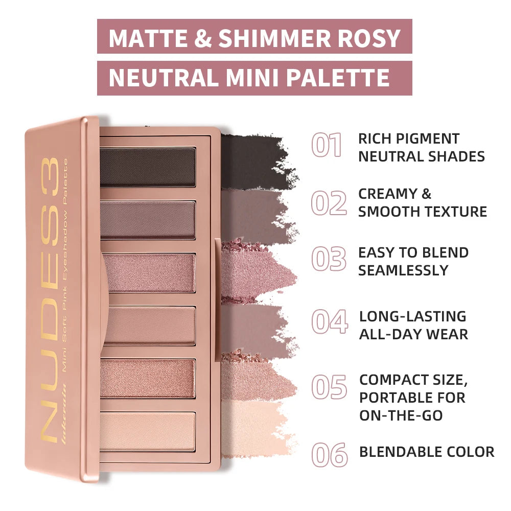 Neutral Matte and Shimmer Eyeshadow Palette for Daily Makeup - 2