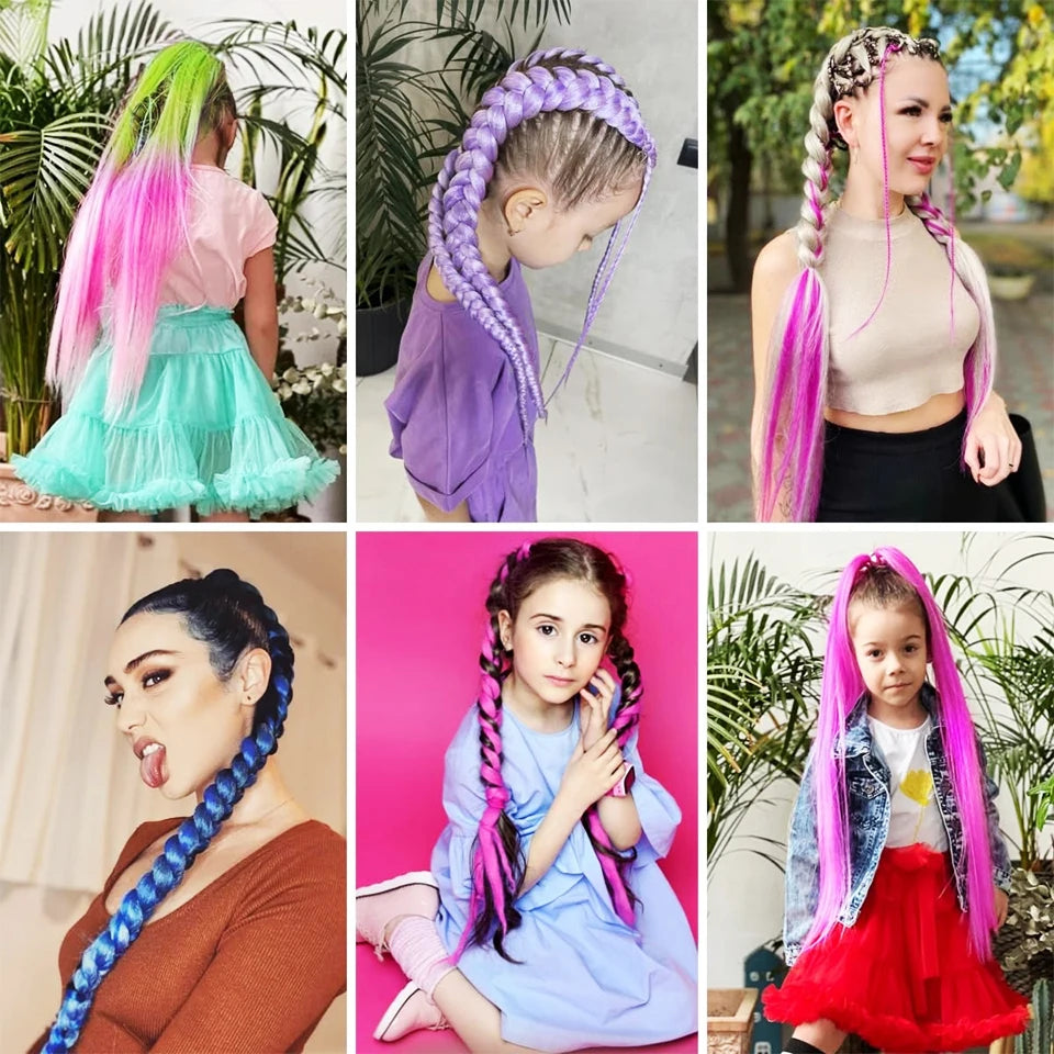 26-Inch Long Synthetic Colorful Ponytail Hair Extension for Women - 6