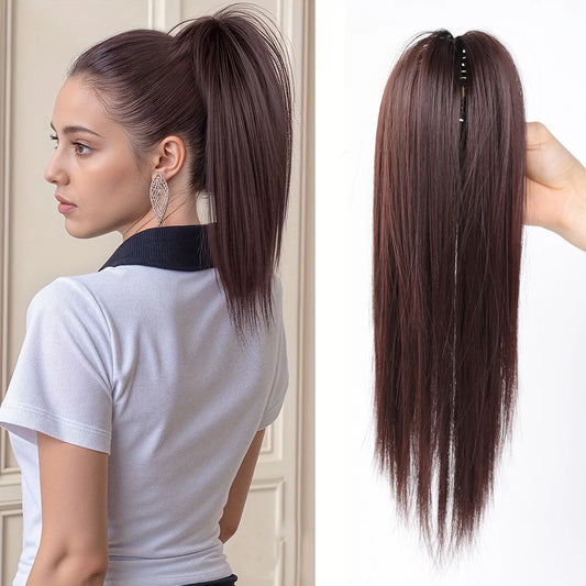 16-Inch Straight Claw Clip Ponytail Hair Extension