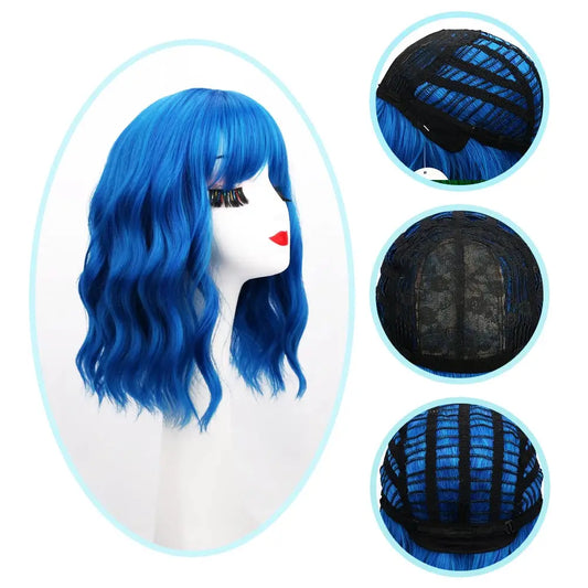 Short Wavy Bob Synthetic Wig for Costume and Daily Wear
