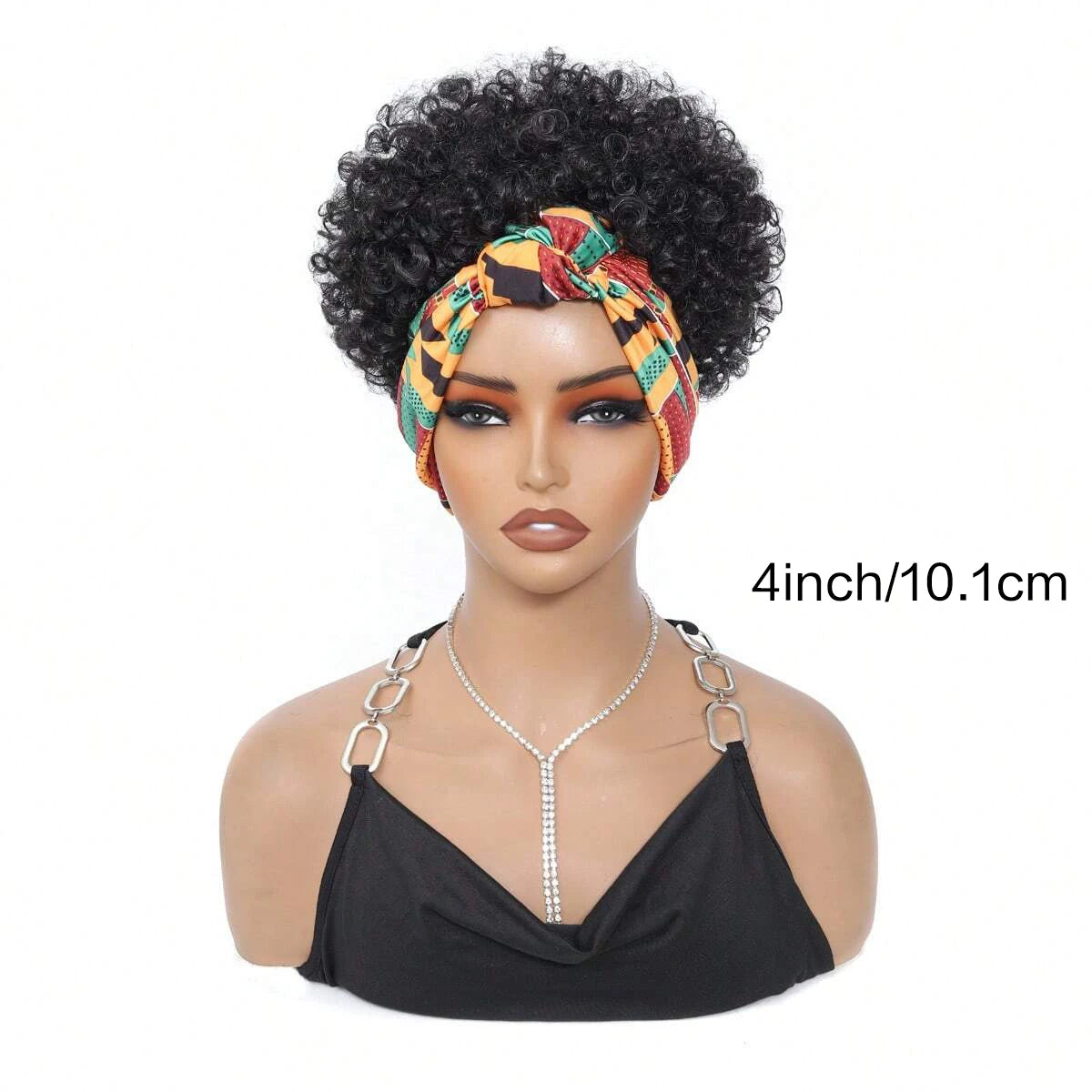 Short Afro Kinky Curly Headband Wig for Women - 3