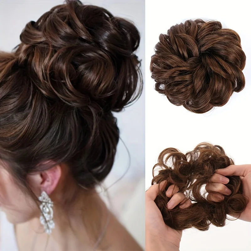Messy Curly Hair Bun Extension for Instant Voluminous Updo Hairstyles - 15