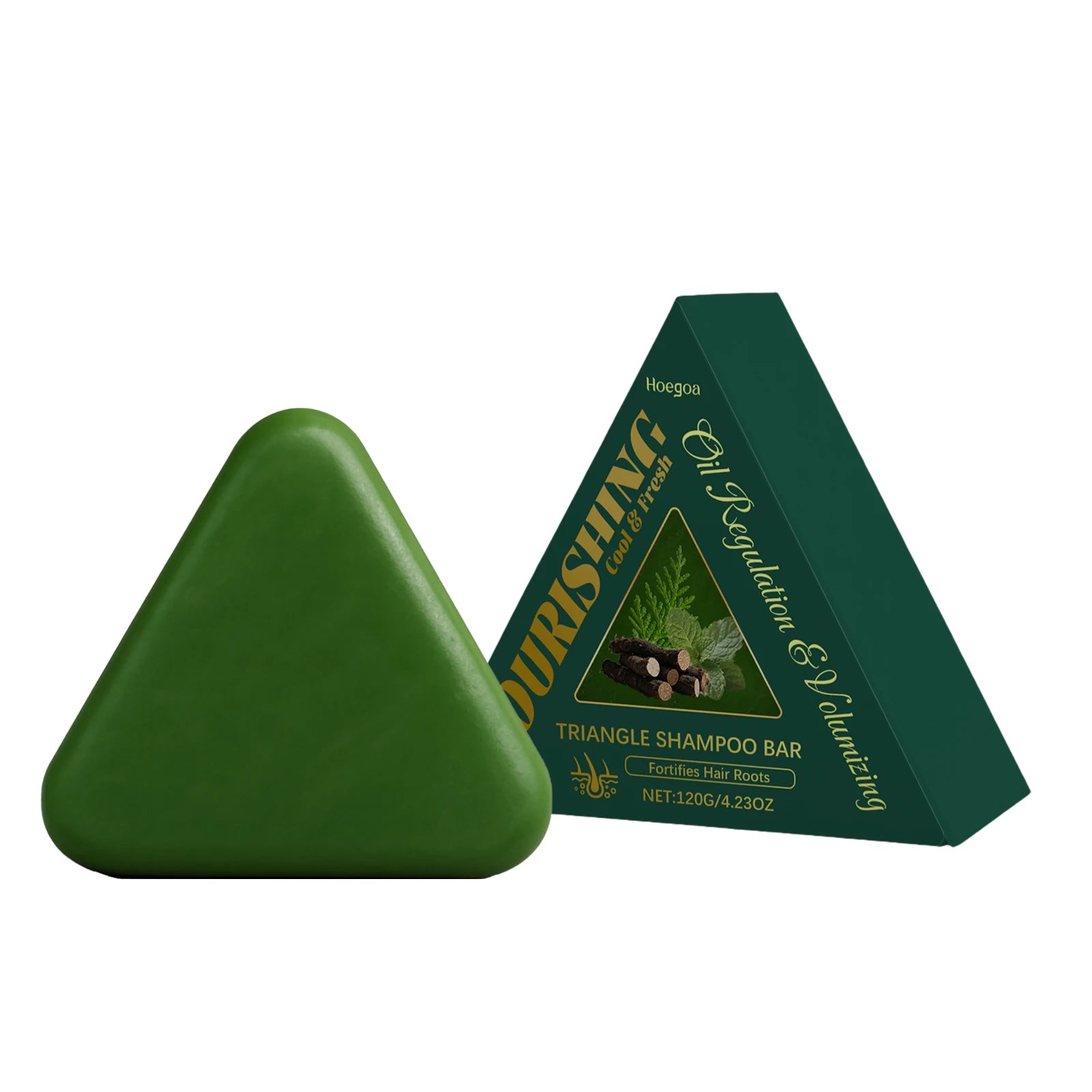Herbal Triangle Shampoo Bar for Hair Growth and Deep Scalp Cleansing - 15
