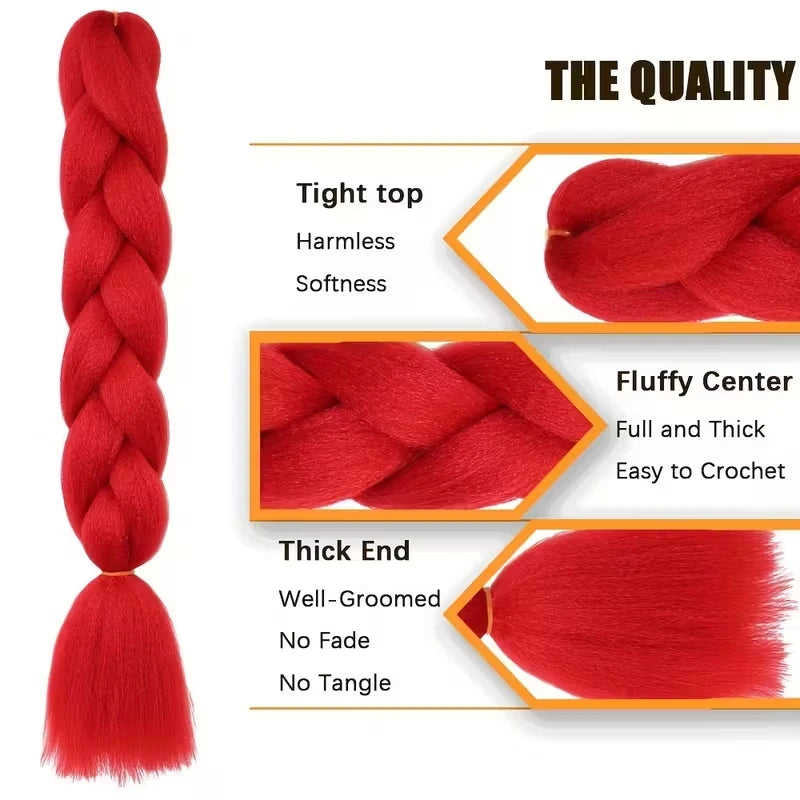 24-Inch Jumbo Braiding Hair Extensions for Long Protective Styles