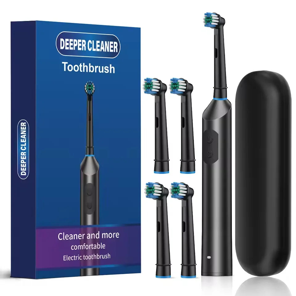 Rechargeable Electric Toothbrush with 5 Modes and 4 Replacement Heads