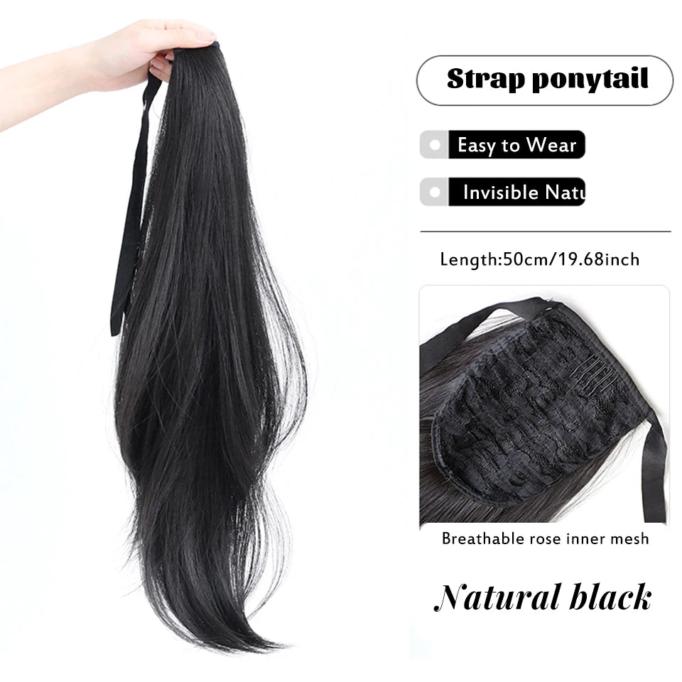 Long Straight Claw Clip Ponytail Extension for Instant Voluminous Hair - 12