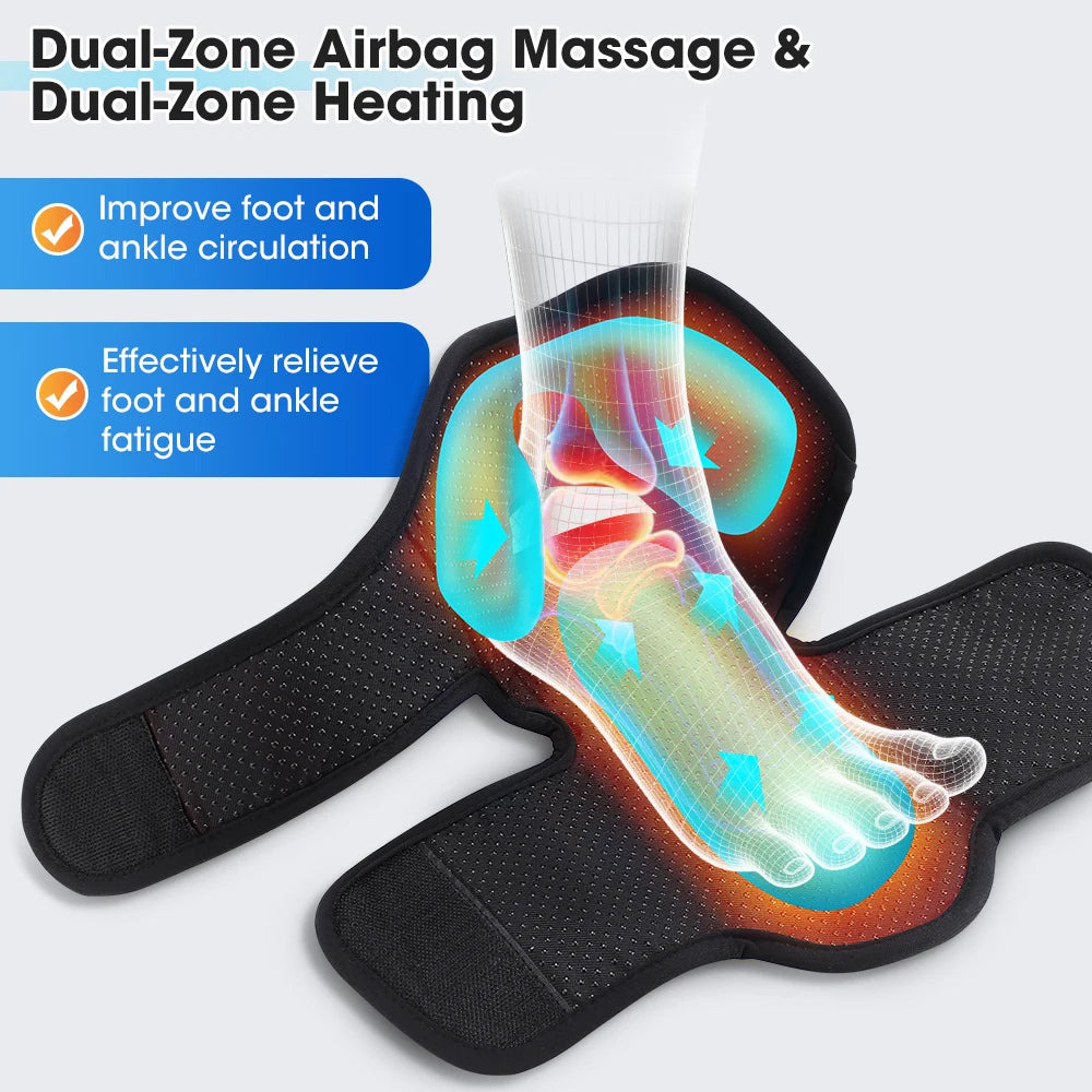 Cordless Heated Air Compression Foot and Ankle Massager for Pain Relief