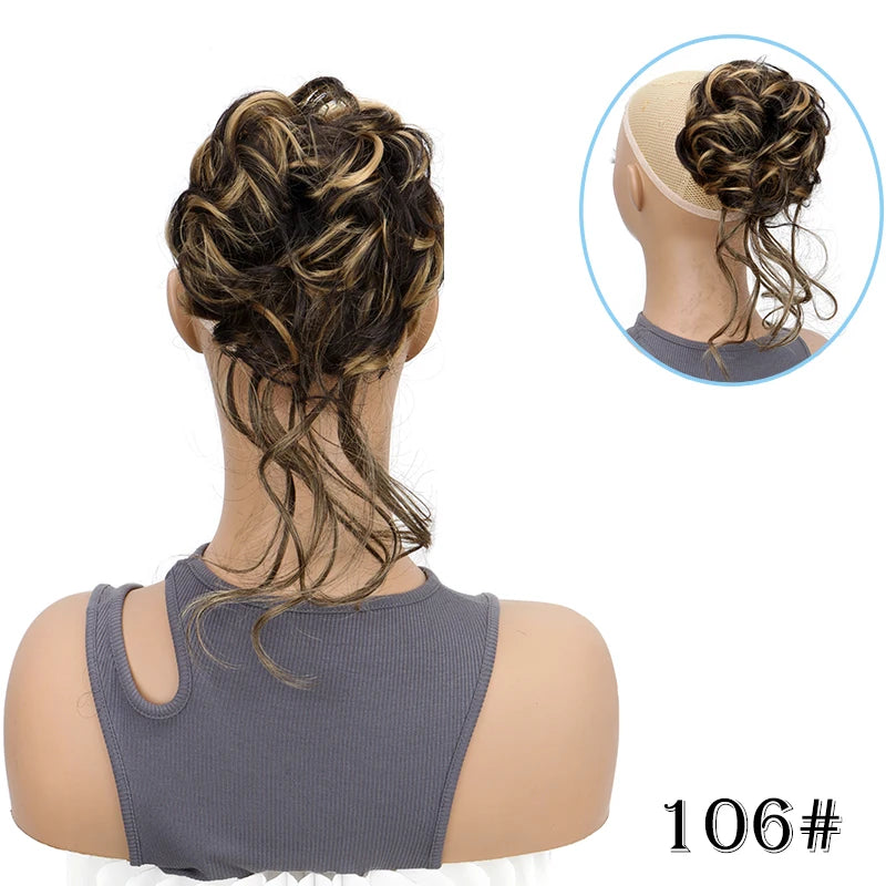 Messy Bun Hair Extension for Elegant Updo Hairstyles - 14