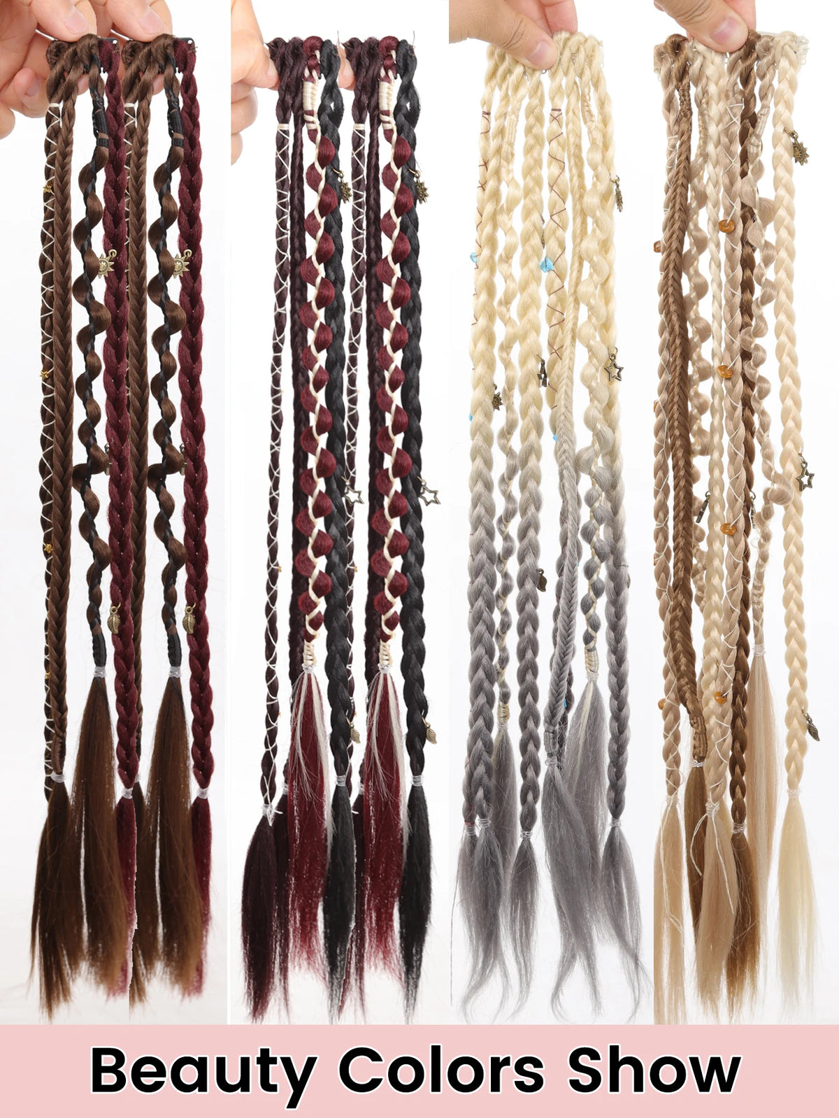 20-Inch Bohemian Clip-In Braided Hair Extensions
