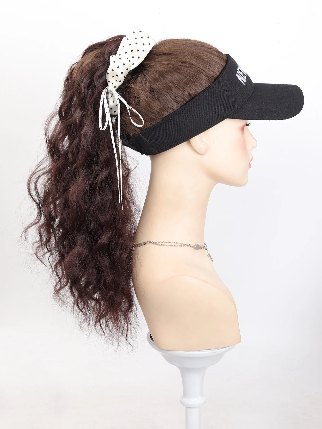 20-Inch Wavy Claw Clip Ponytail with Bow - 14