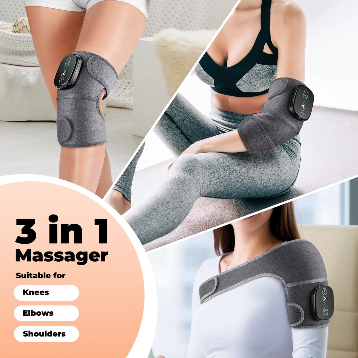 Heated Vibration Massager for Knee, Shoulder and Elbow Pain Relief