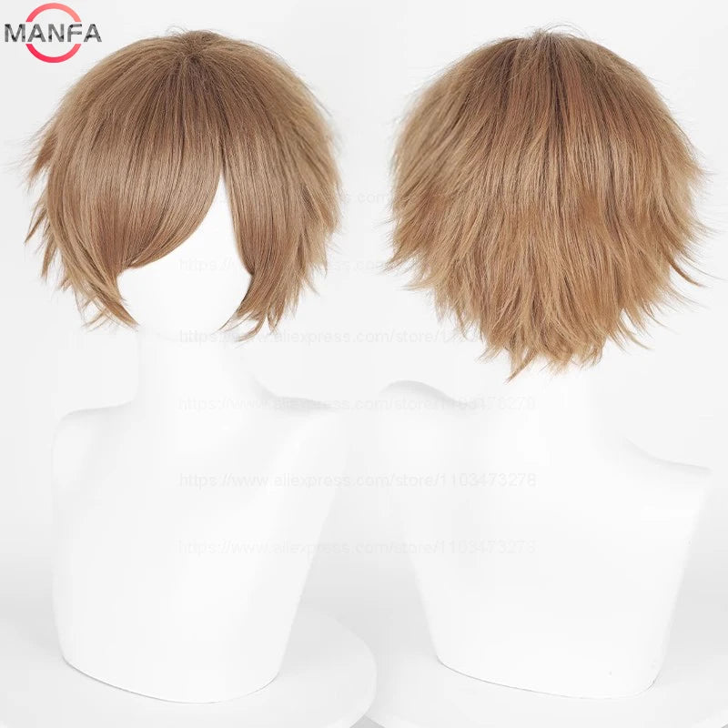 30cm Short Straight Cosplay Wig for Men and Women - 2
