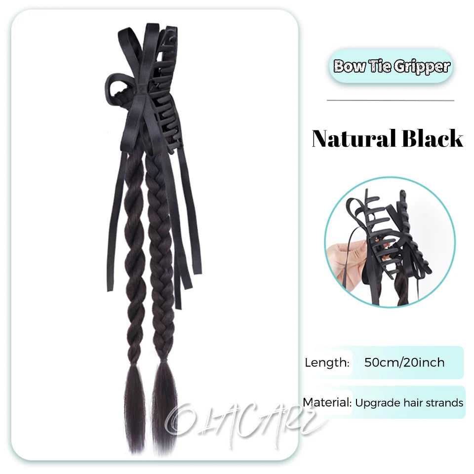 Long Clip-In Bubble Braid Ponytail Hair Extension for Daily Styling