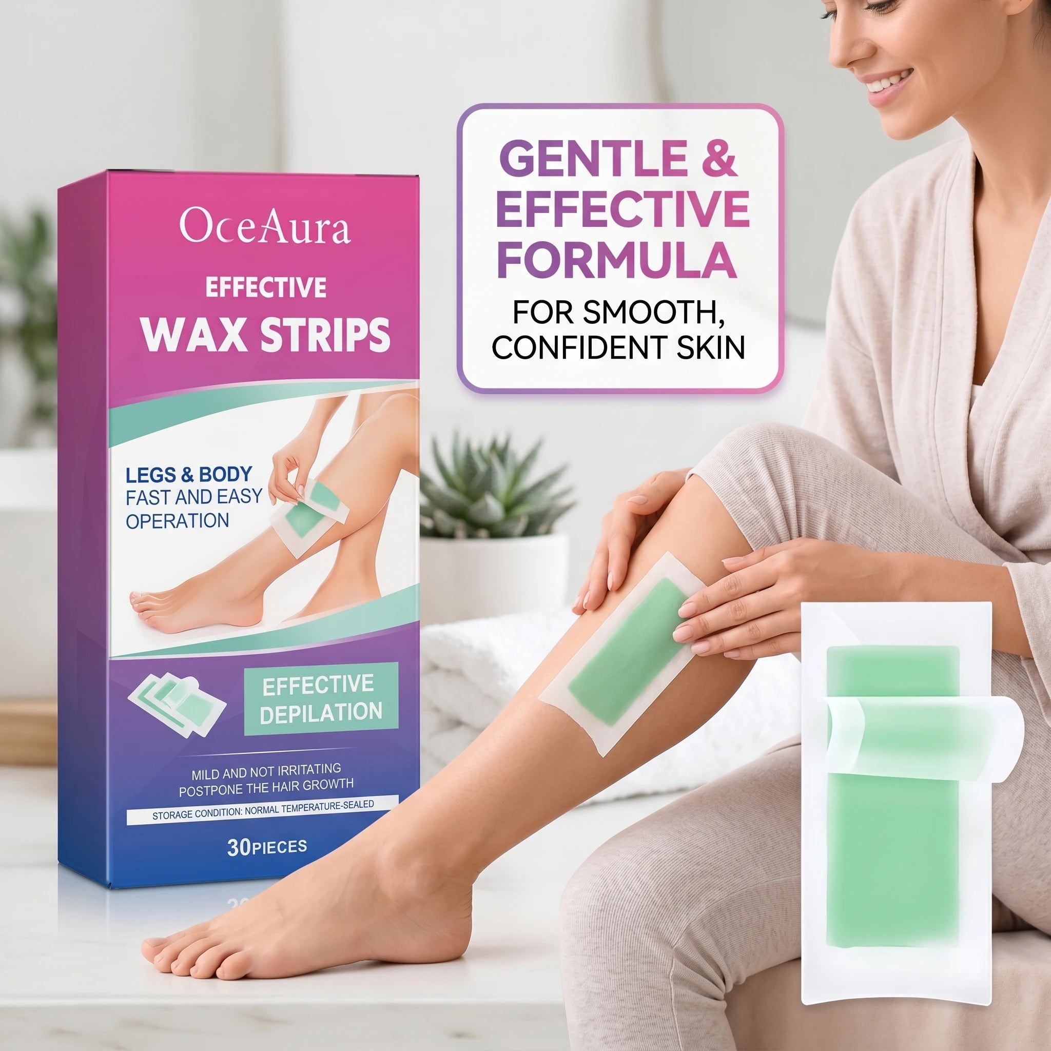 Pain-Free Full Body Hair Removal Wax Strips for Smooth Skin - 1