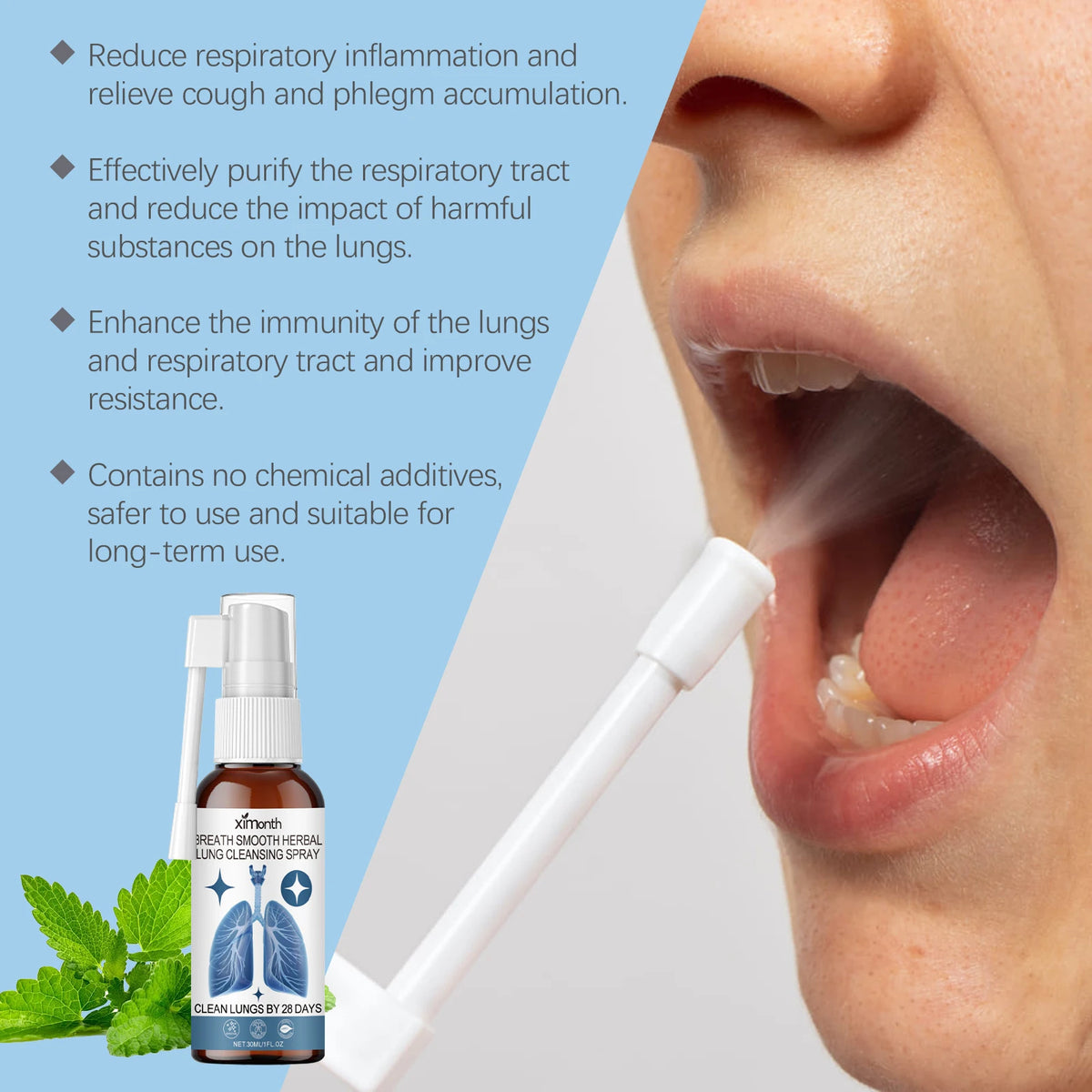 Herbal Lung Cleansing and Throat Soothing Care Spray