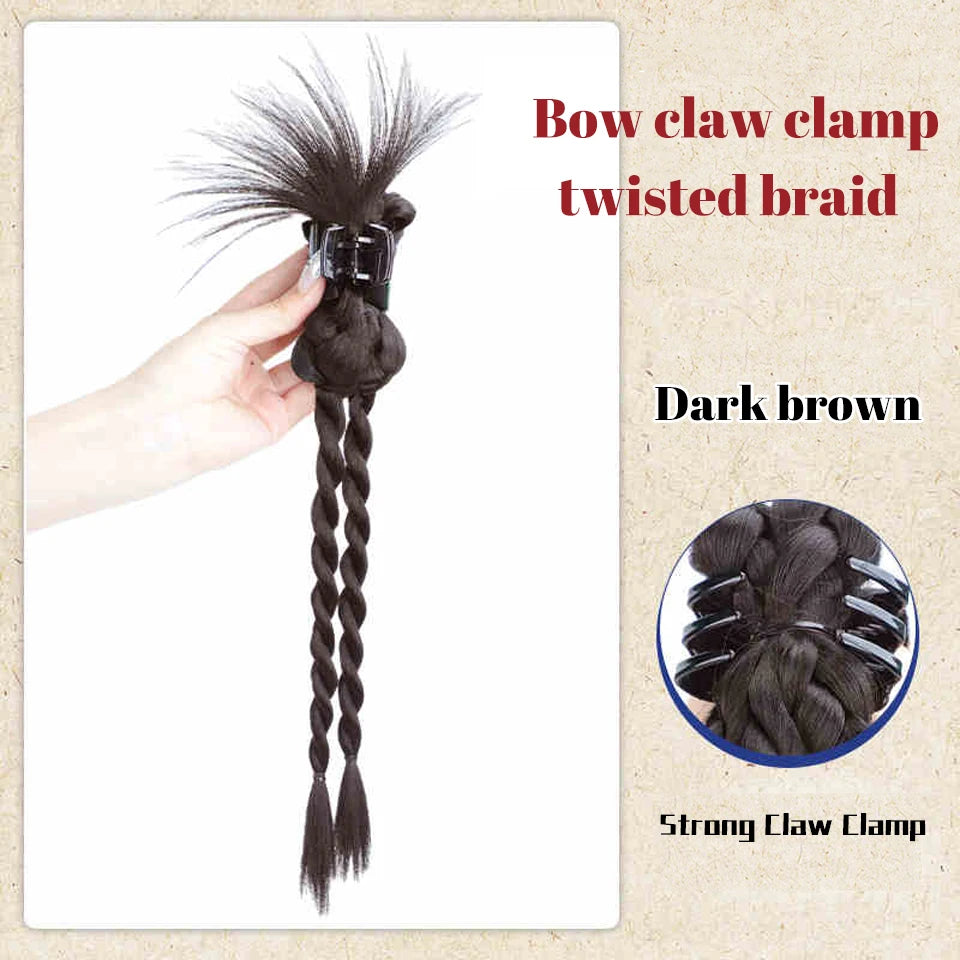 Long Claw Clip-On Braid Ponytail Hair Extension for Daily Styling - 33