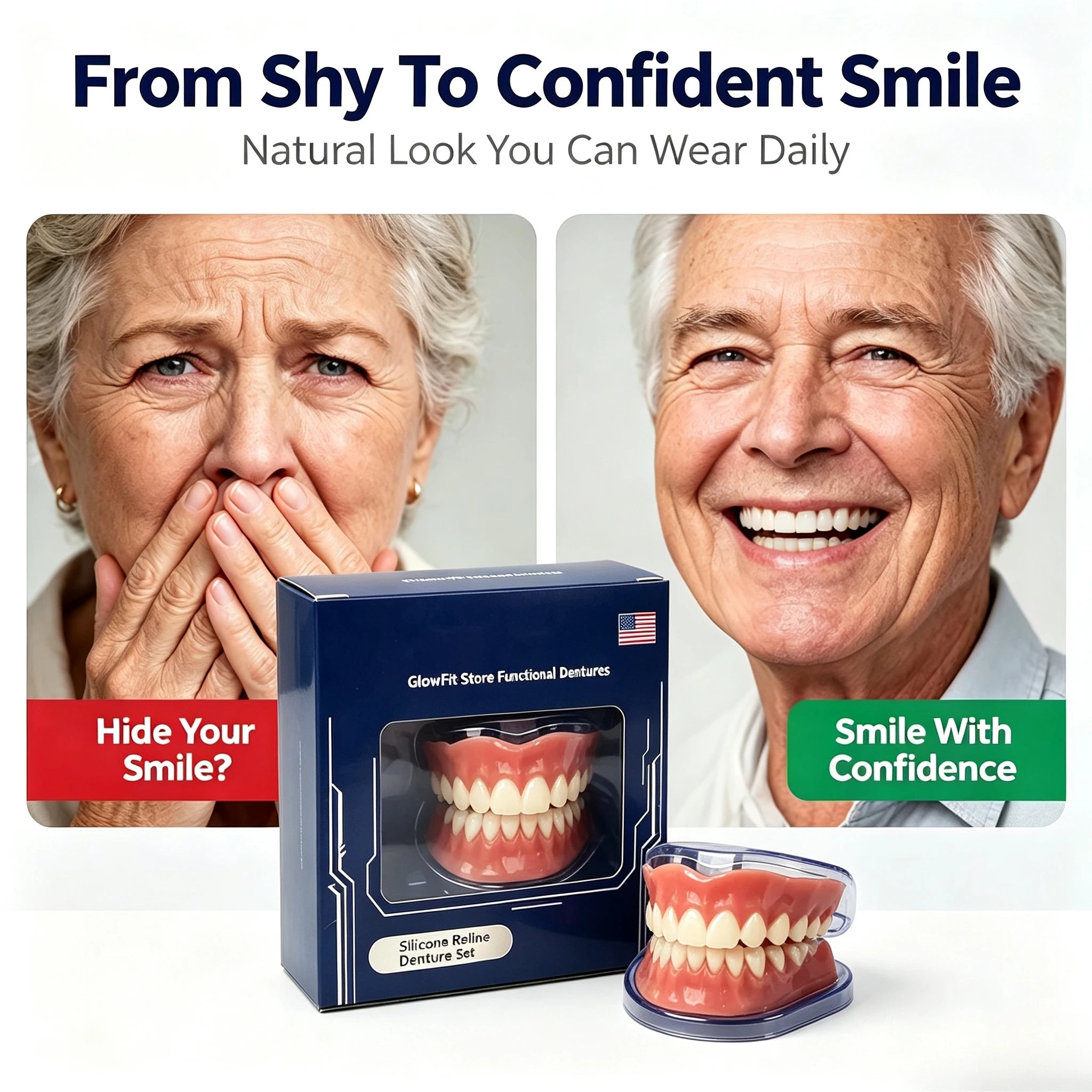 Instant Smile Cosmetic Dentures for Natural Looking Teeth and Confidence - 4