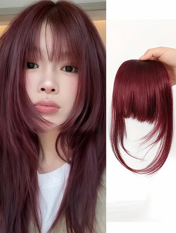 Clip-In Wispy Fringe Bangs with Sideburns for Natural Hair Transformation