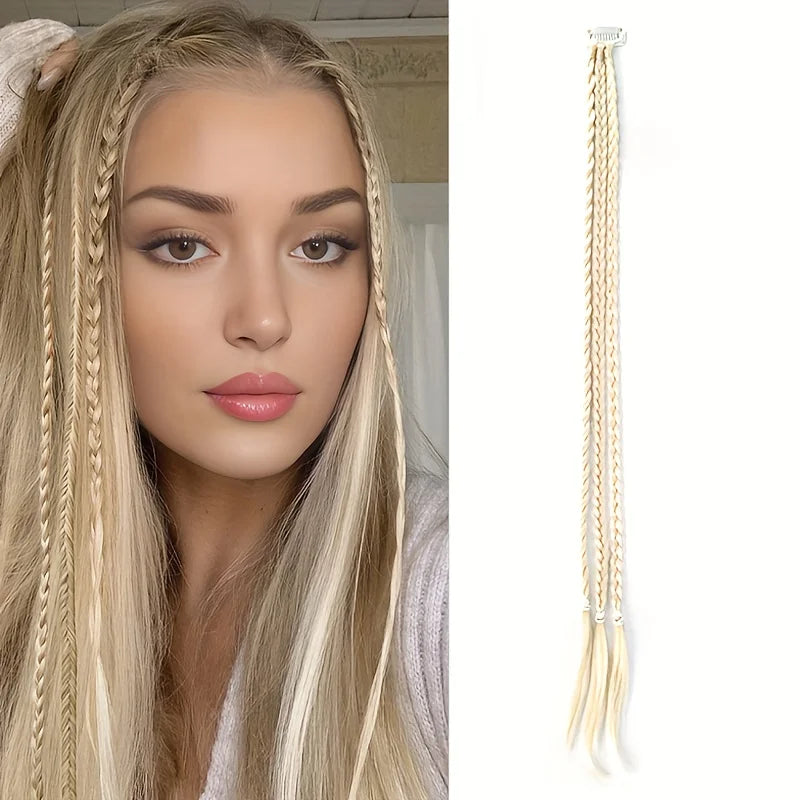 22-Inch Clip-In Braided Hair Extensions for Instant Volume - 6