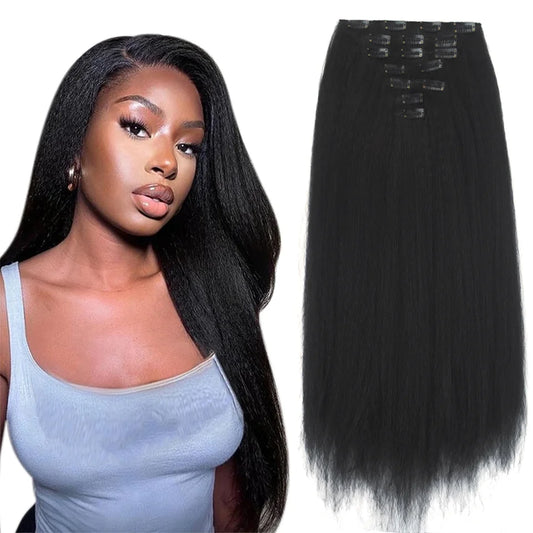 7-Piece Yaki Straight Clip-In Hair Extensions