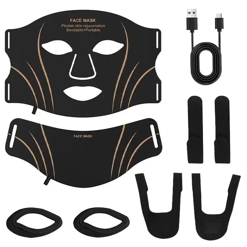 7-Color LED Photon Face and Neck Mask for Skin Rejuvenation and Lifting