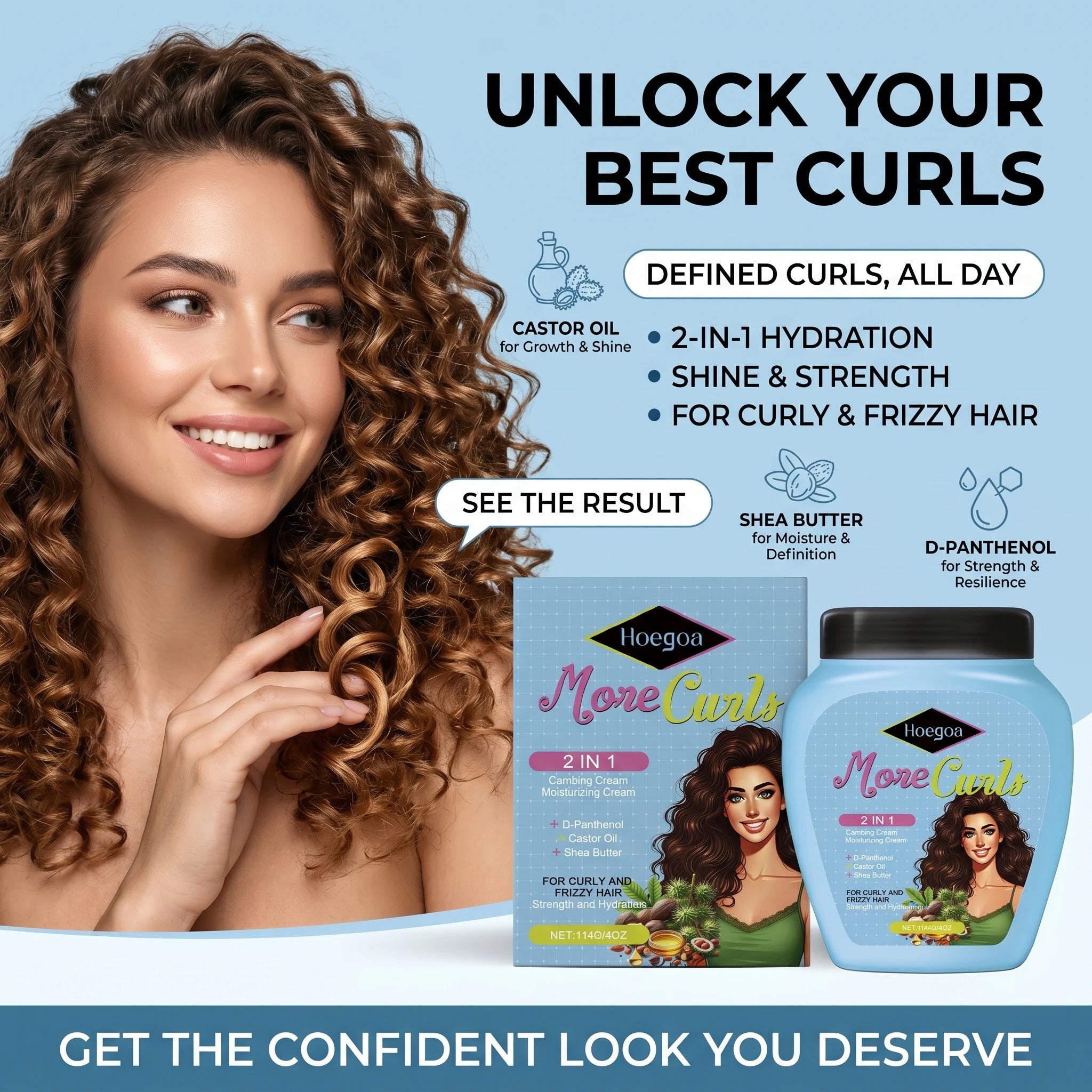Curl Defining Moisturizing Cream for Frizzy and Curly Hair - 8