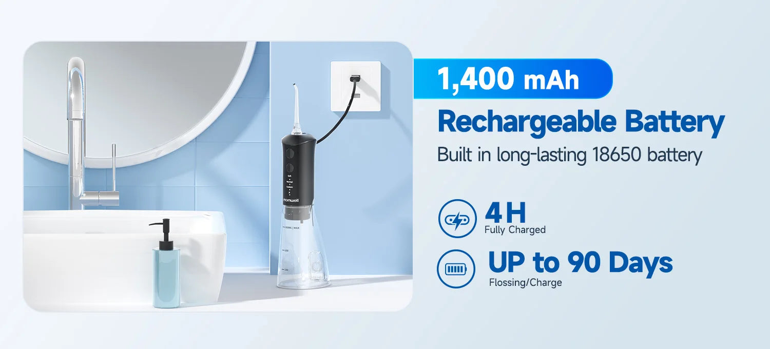 Portable Sonic Electric Toothbrush and Oral Water Flosser Hygiene Set - 8