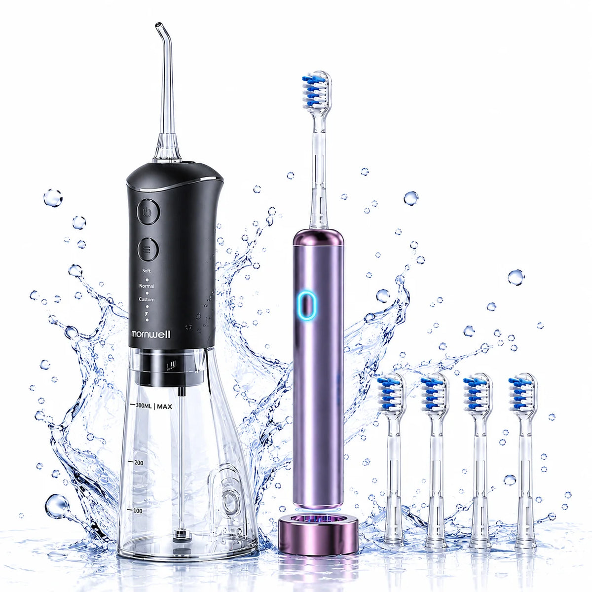 Portable Sonic Electric Toothbrush and Oral Water Flosser Hygiene Set
