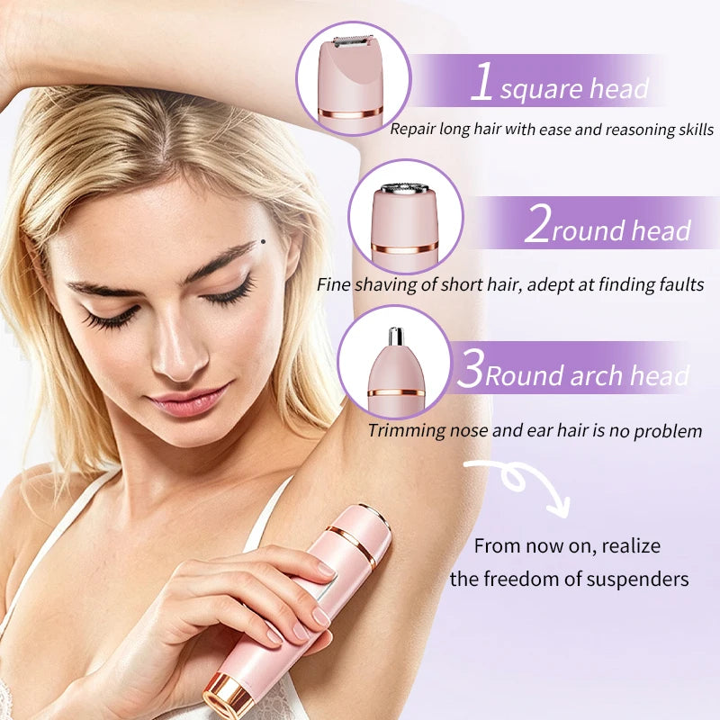 3-in-1 Electric Waterproof Bikini Trimmer and Body Hair Shaver for Women - 4