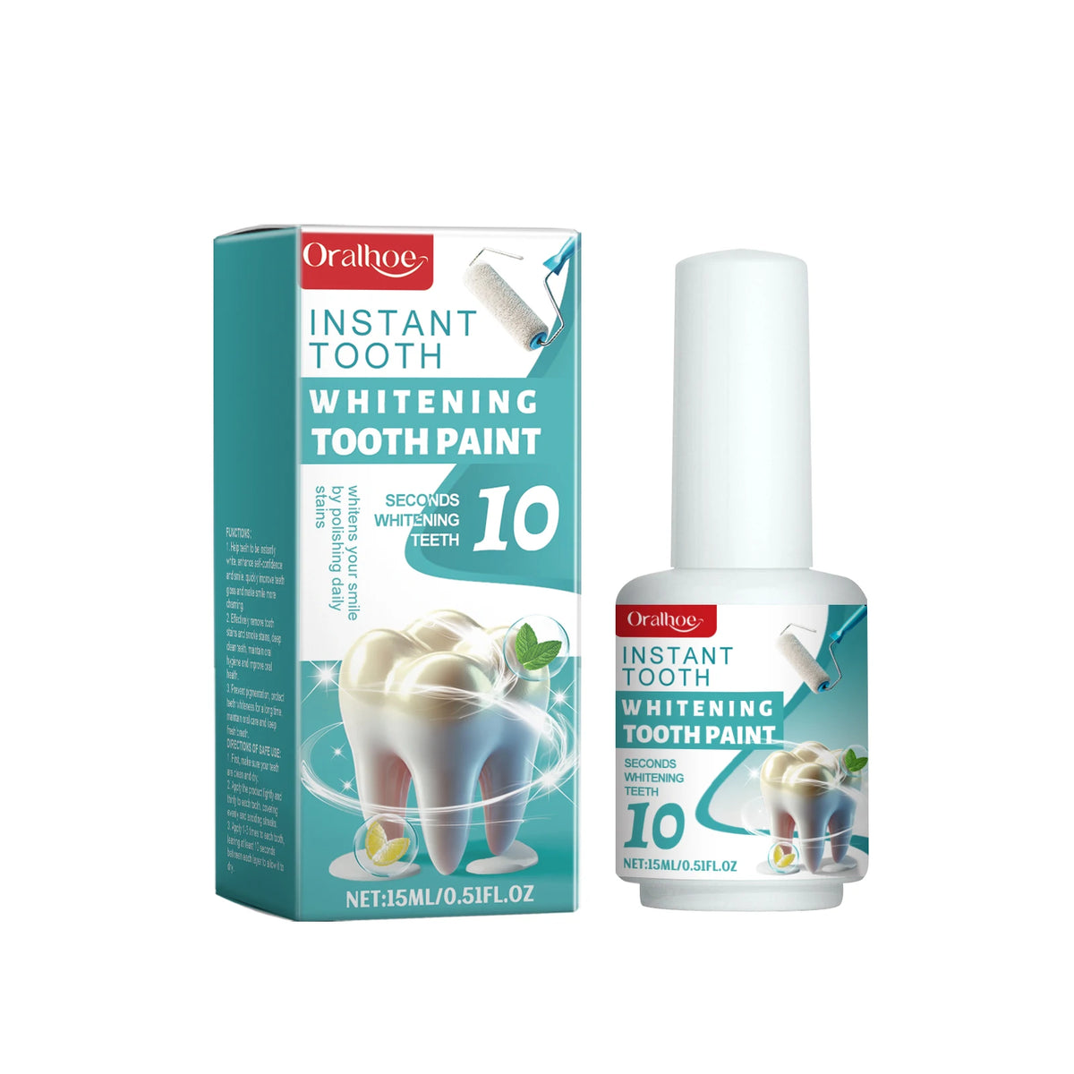 Instant Teeth Whitening Paint for Brighter Smile and Stain Removal