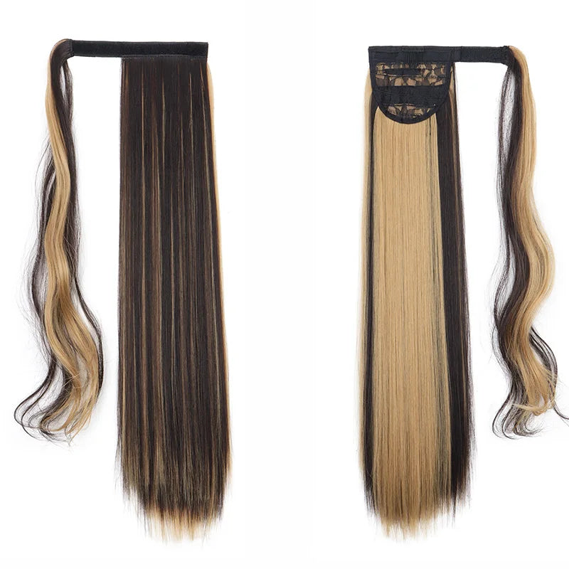 Long Straight Wrap Around Ponytail Clip-In Hair Extension for Women