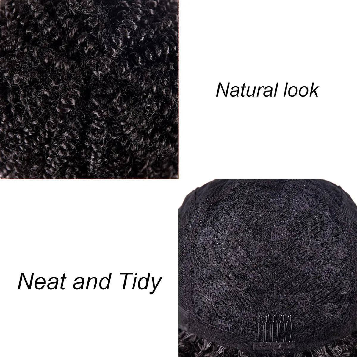 Short Curly Afro Wig with Bangs for Daily Style