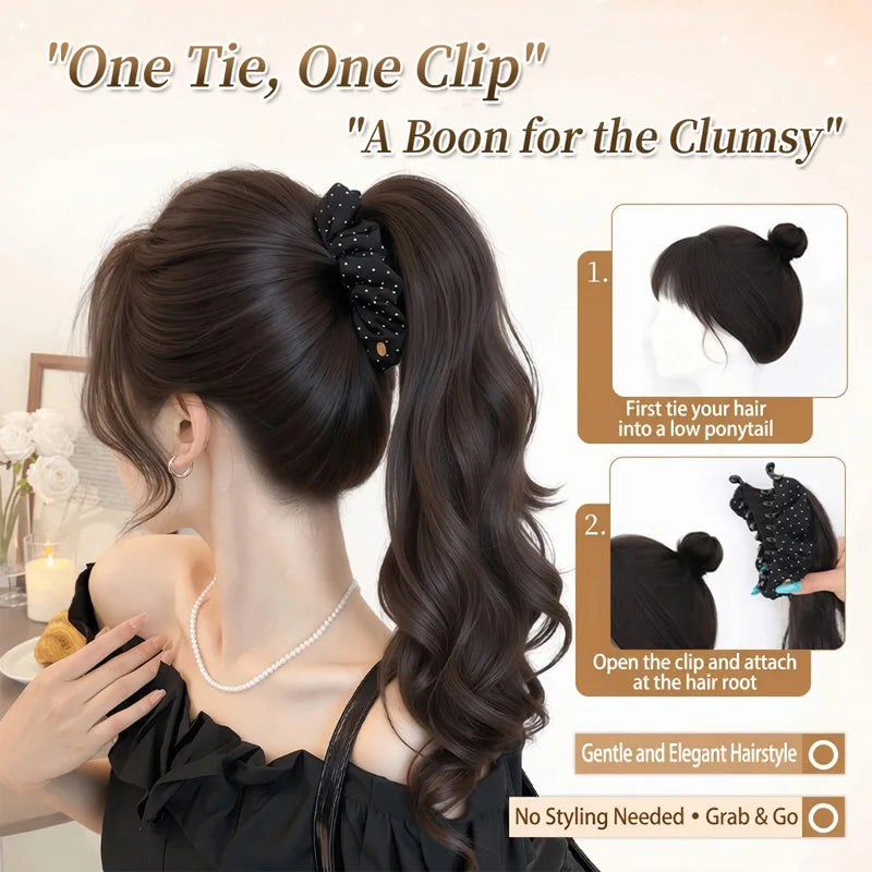 14-Inch Wavy Claw Clip Ponytail Hair Extension