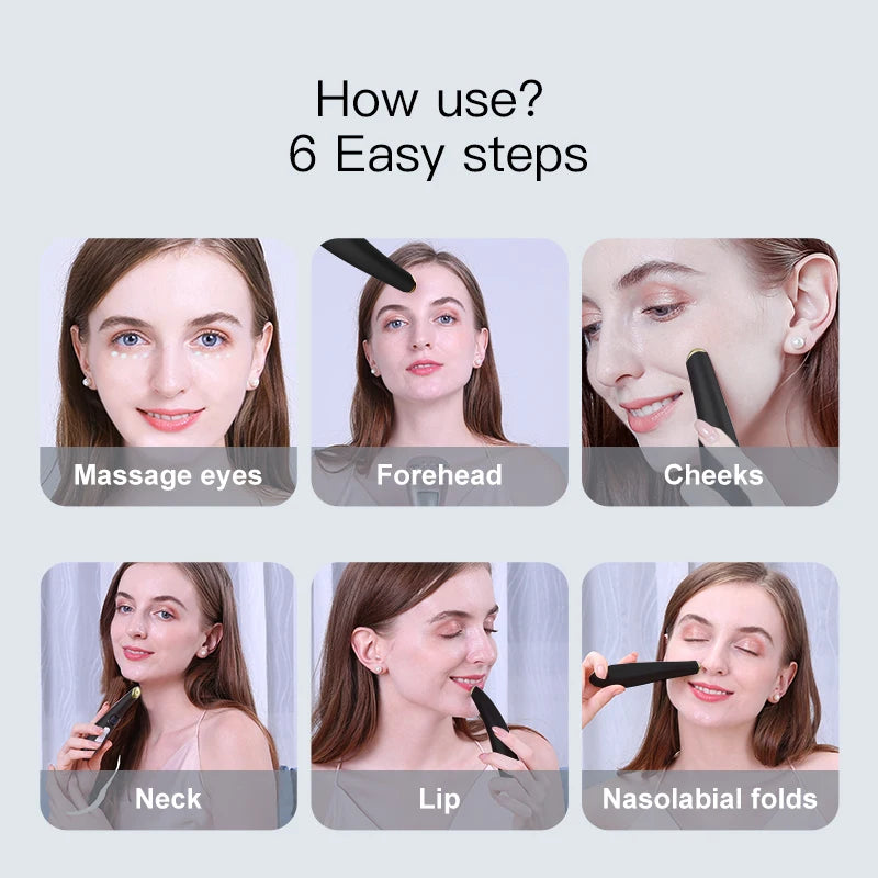 3-in-1 Heated Eye Wand for Dark Circles, Puffiness and Skin Rejuvenation