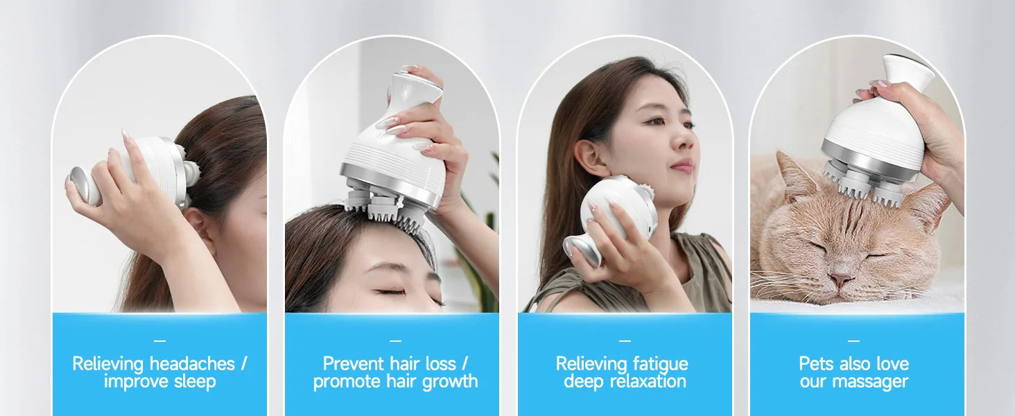 Electric Waterproof Scalp and Body Massager for Stress Relief - 8
