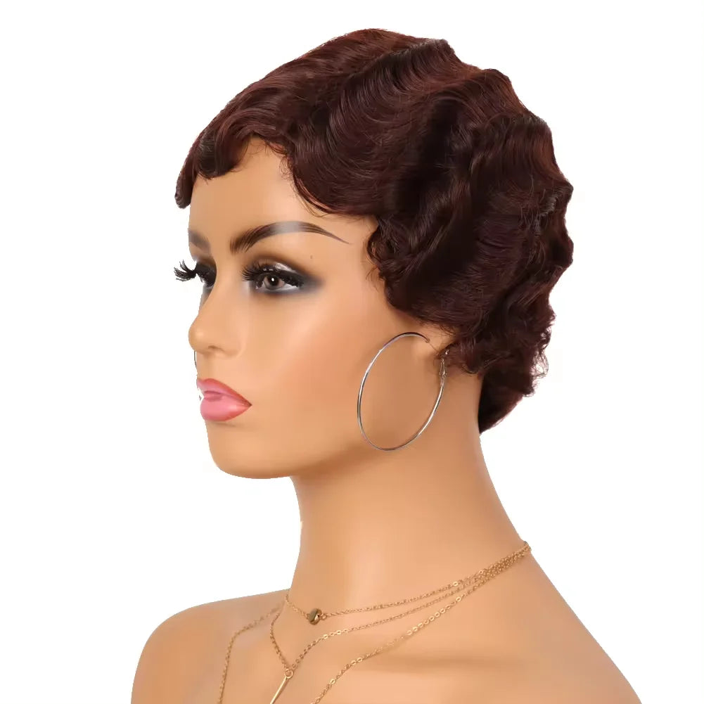 Short Finger Wave Curly Wig for Women Retro 1920s Style Party Hair
