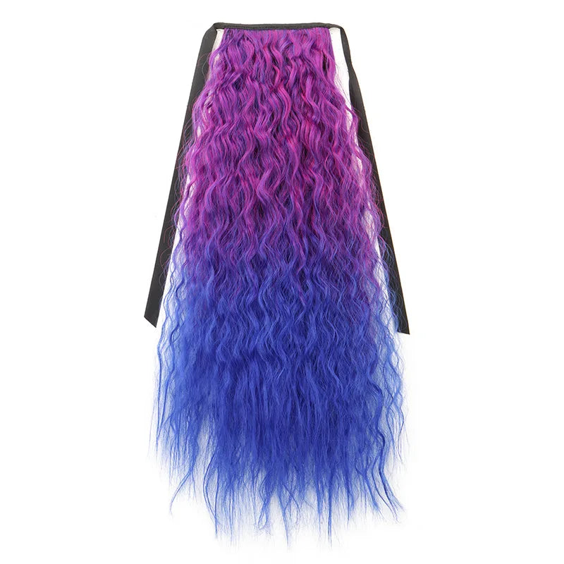 22 Inch Kinky Curly Drawstring Ponytail Hair Extension - 19