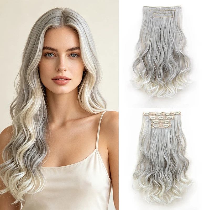 16-Inch Wavy Clip-In Hair Extensions for Instant Volume - 15