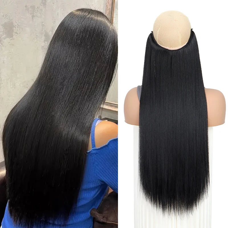24-Inch Invisible Wire Hair Extensions for Instant Length - 10