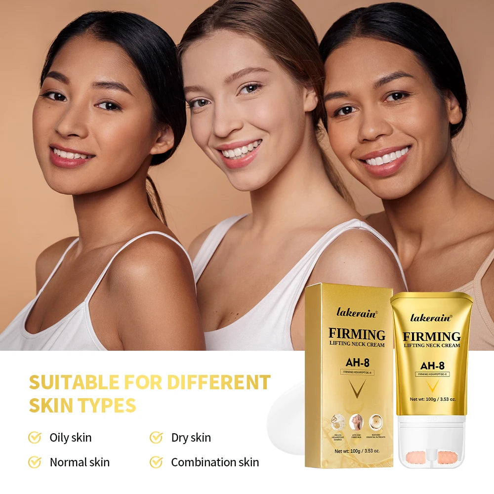 Firming and Lifting Neck Cream with Roller Applicator for Smooth Skin