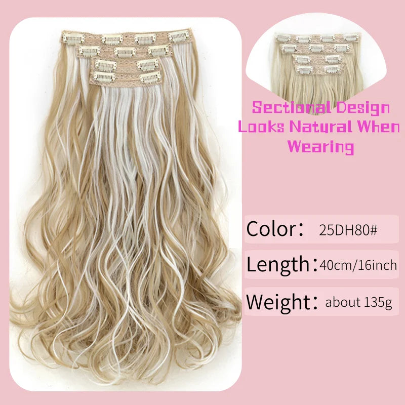 16-Inch Wavy Clip-In Hair Extensions for Instant Volume - 13
