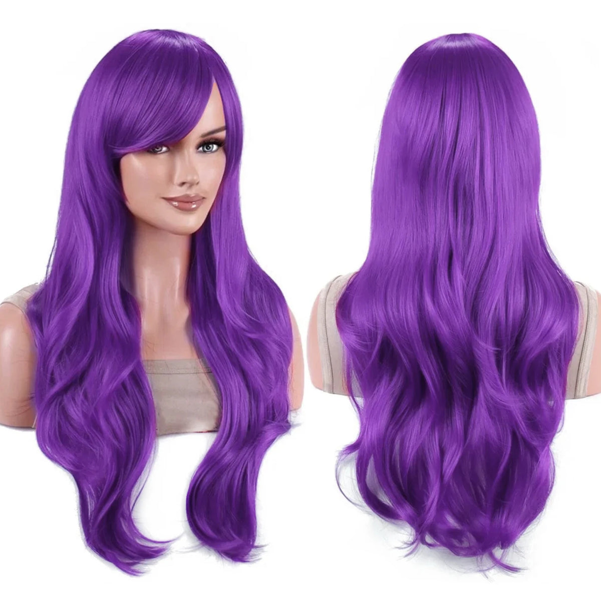 Light Violet Wavy Long Cosplay Wig for Anime Costumes and Halloween