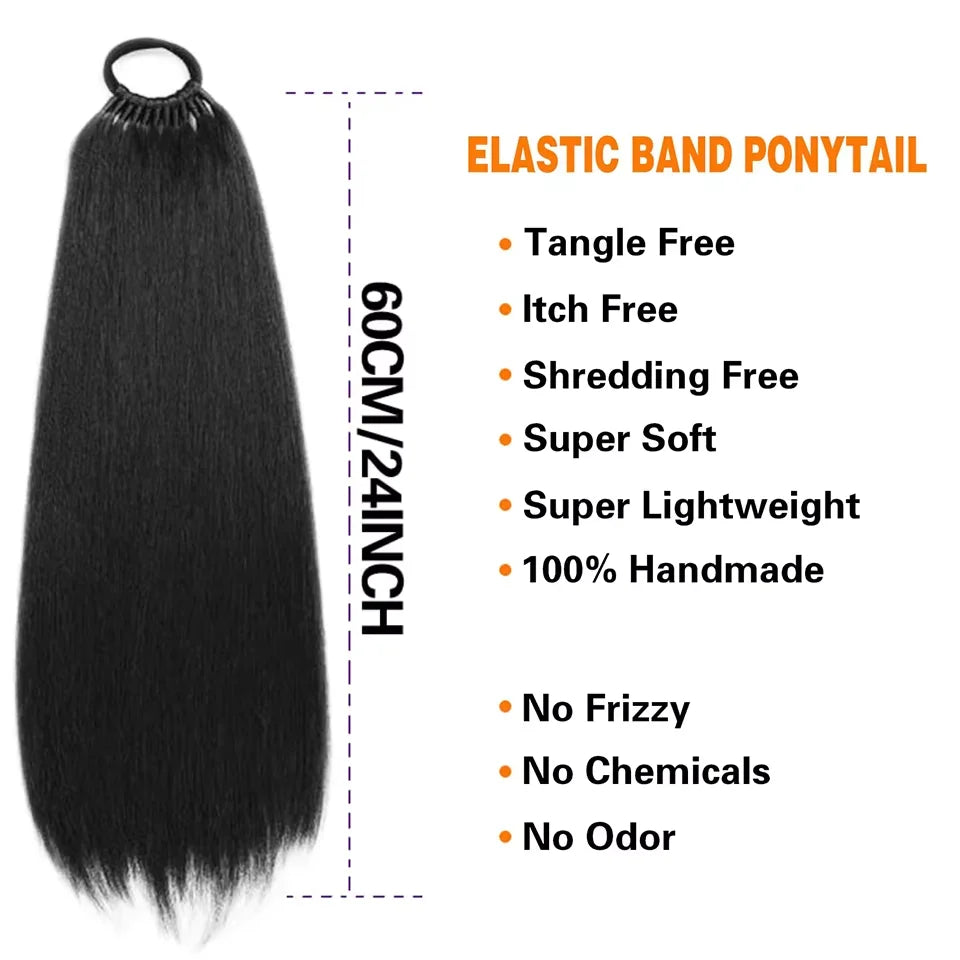 24-Inch Straight Synthetic Ponytail Extension