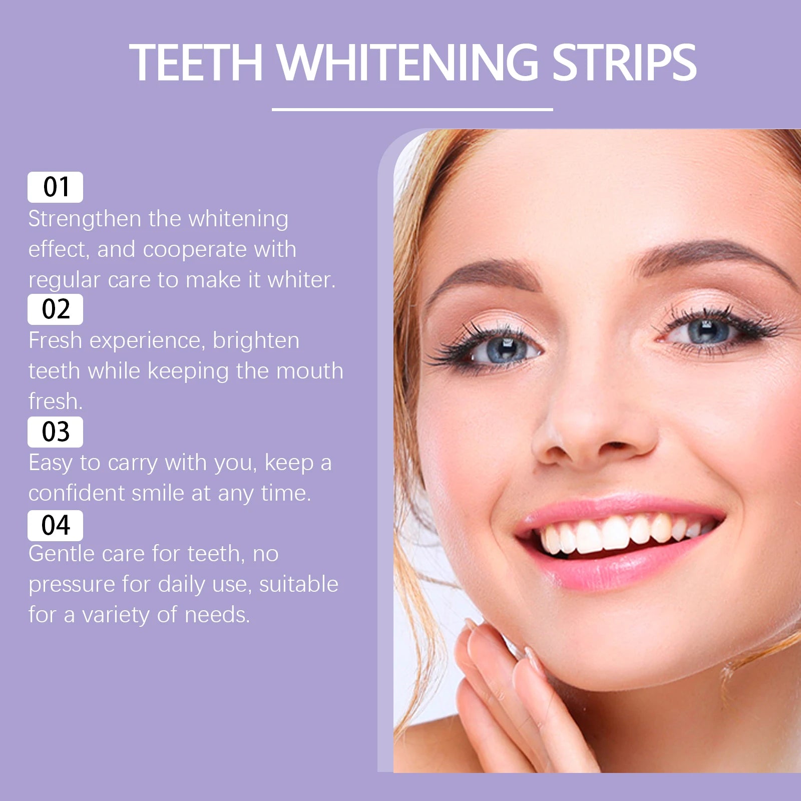 Peroxide-Free Teeth Whitening Strips for Sensitive Teeth - 10