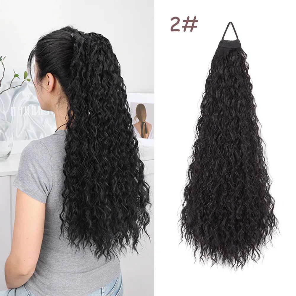 Long Wavy Curly Ponytail Hair Extension for Daily Voluminous Styles