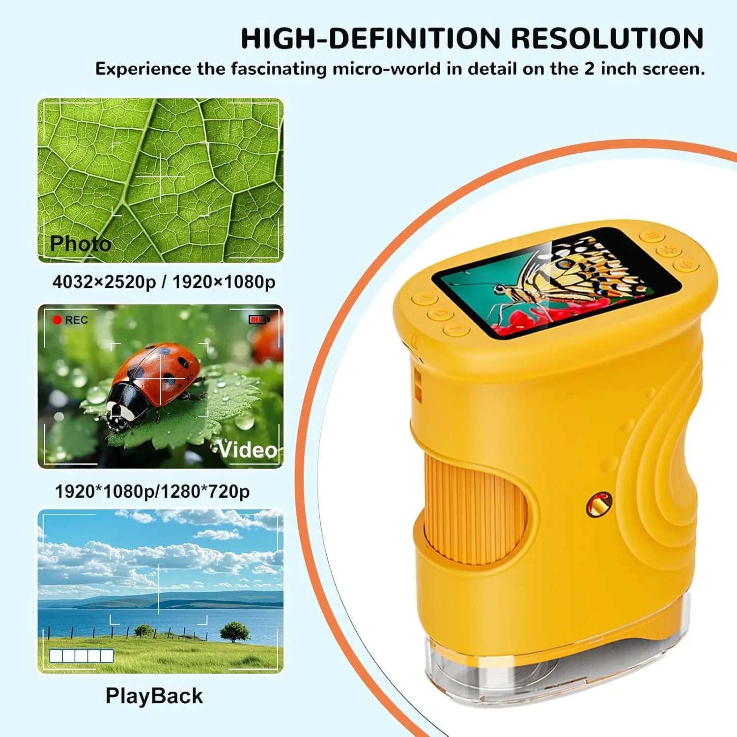 Portable Digital Handheld Microscope for Kids Science Exploration - 3