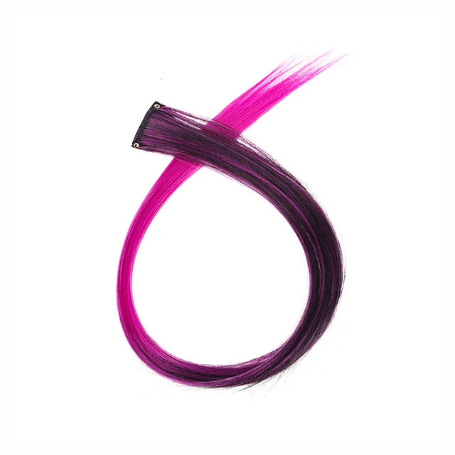 22-Inch Colorful Clip-In Hair Extensions for Instant Highlights - 25