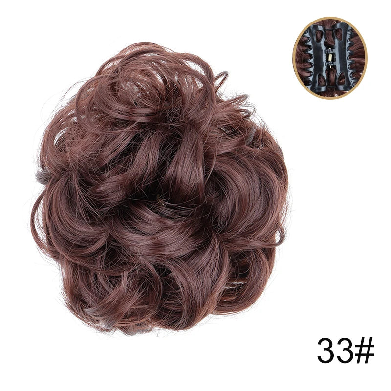Messy Curly Claw Clip Bun Hair Extension for Women - 26